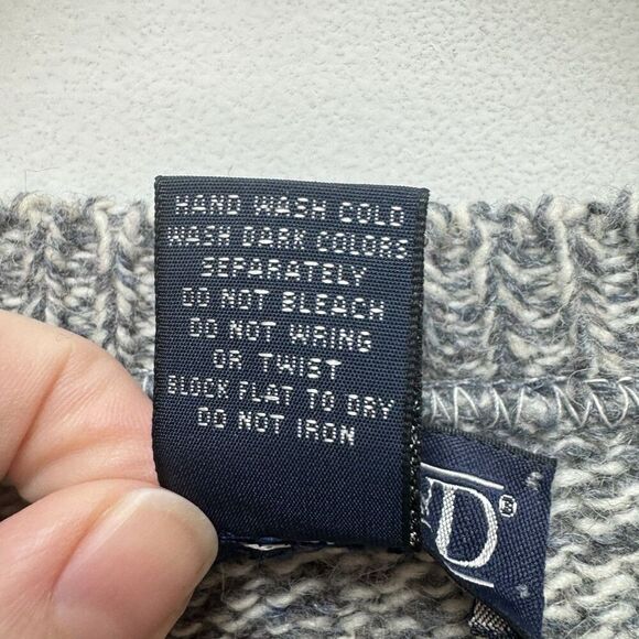 Lands End Virgin Wool Crew Neck Sweater Mens Medium 38-40 Gray Knit Recycled USA - Picture 4 of 6